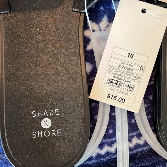 Shade And Shore (Target) Women’s Black Sandals Size 10 NWT - Picture 2 of 5